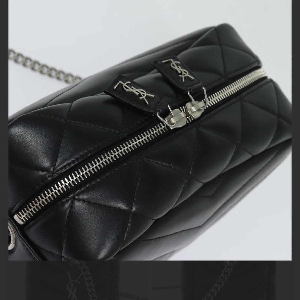 SAINT LAURENT Lulu Shoulder Bag Calfskin Black full inclusion - Picture 16 of 17